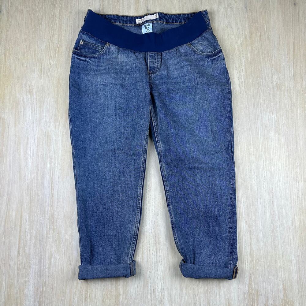 ASOS Maternity Remo Rebel Denim Casual Over-Bump Belly Stretch Panel Jeans 8